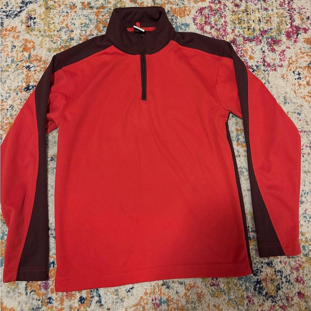 Nike Men's Red and Black Zip-Up Sweater